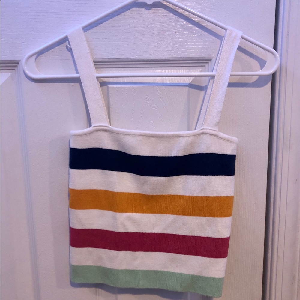 forever 21 multicolored stripped crop top